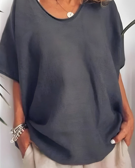 Damen Bluse – Klassischer Schnitt mit kurzen Ärmeln