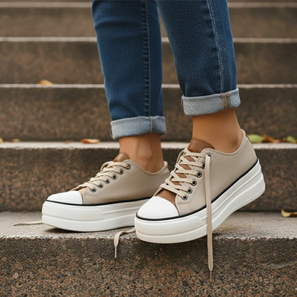 Damen Canvas Schuhe – Sneaker mit Plateausohle und atmungsaktivem Design für Freizeit und Alltag