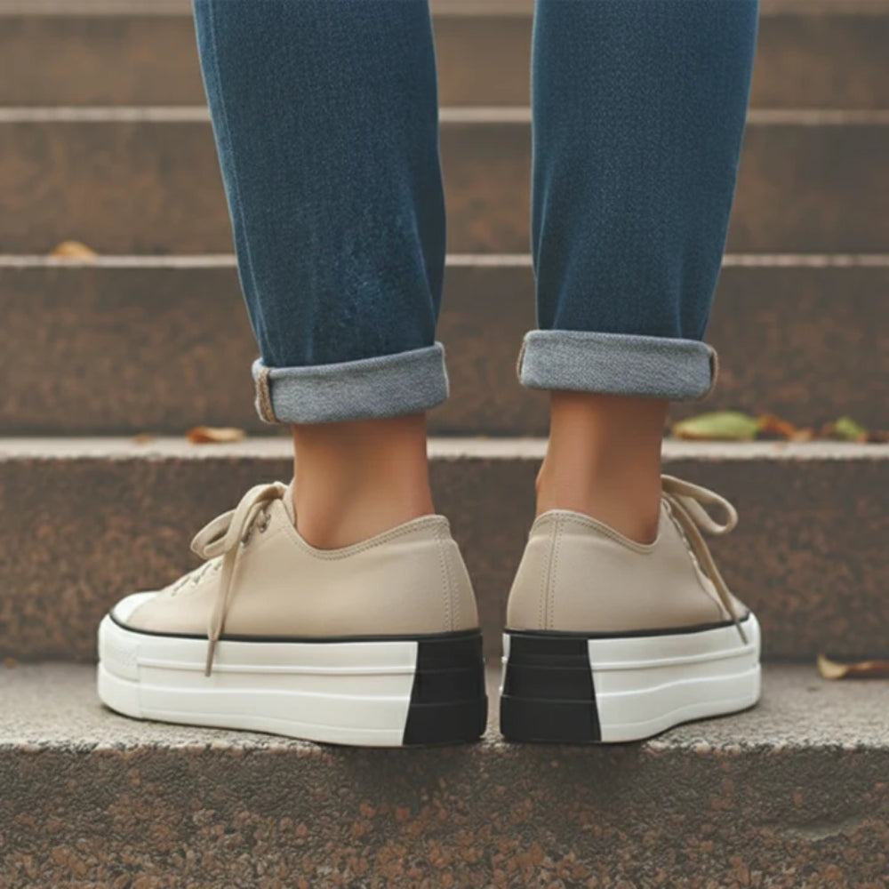 Damen Canvas Schuhe – Sneaker mit Plateausohle und atmungsaktivem Design für Freizeit und Alltag