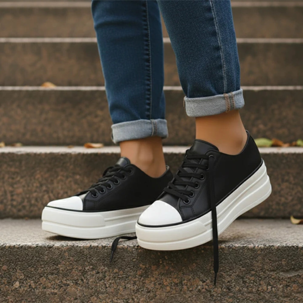 Damen Canvas Schuhe – Sneaker mit Plateausohle und atmungsaktivem Design für Freizeit und Alltag