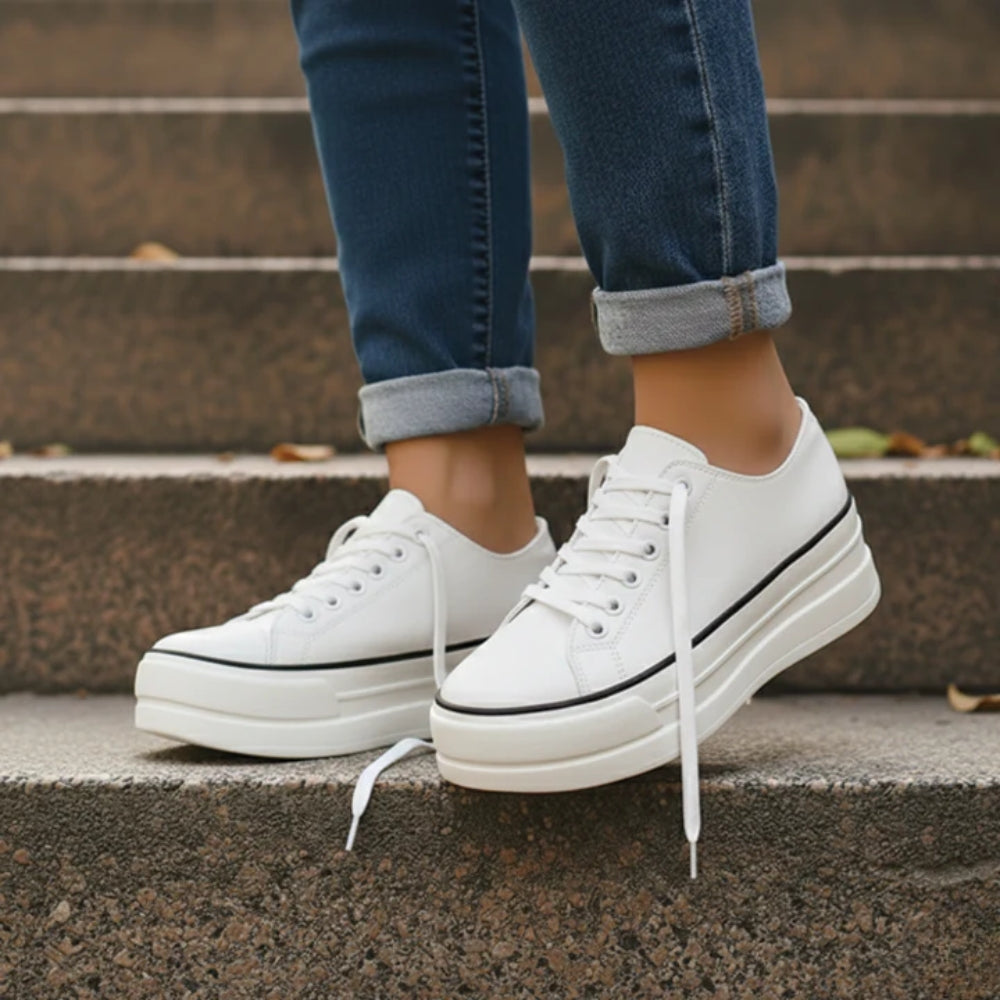 Damen Canvas Schuhe – Sneaker mit Plateausohle und atmungsaktivem Design für Freizeit und Alltag