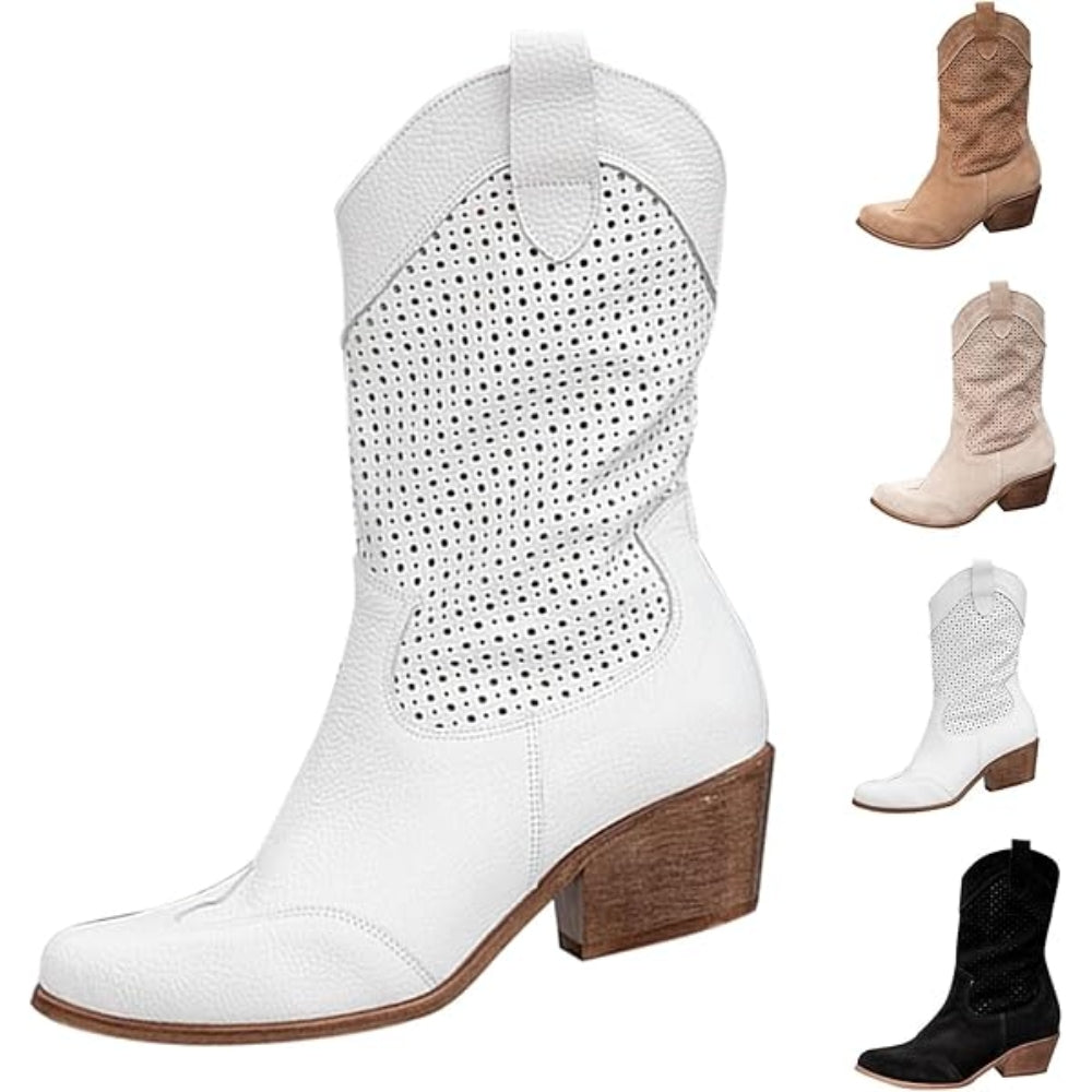 Damen-Cowboystiefel mit Reißverschluss - Stylische Knöchel Schuhe