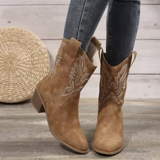 Damen-Cowgirl-Stiefel mit Absatz - Bequeme Alltagstauglichkeit