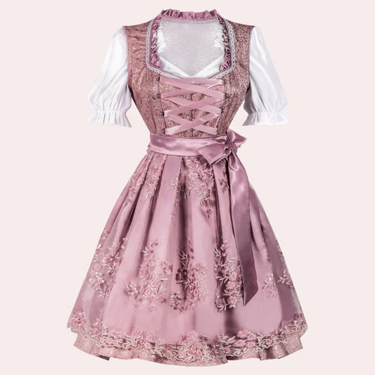 Damen-Dirndl mit Blumenapplikation – Cannstatter und Oktoberfest-Kleider für Frauen