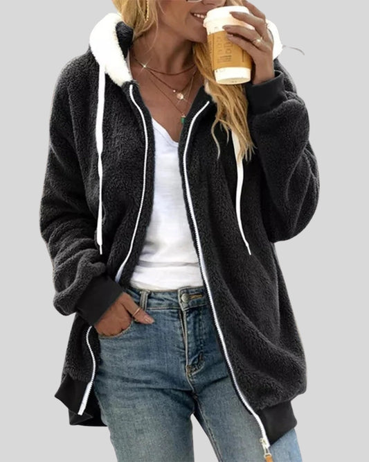 Damen-Hoodie – weiches Fleece-Sweatshirt mit Reißverschluss für kalte Tage