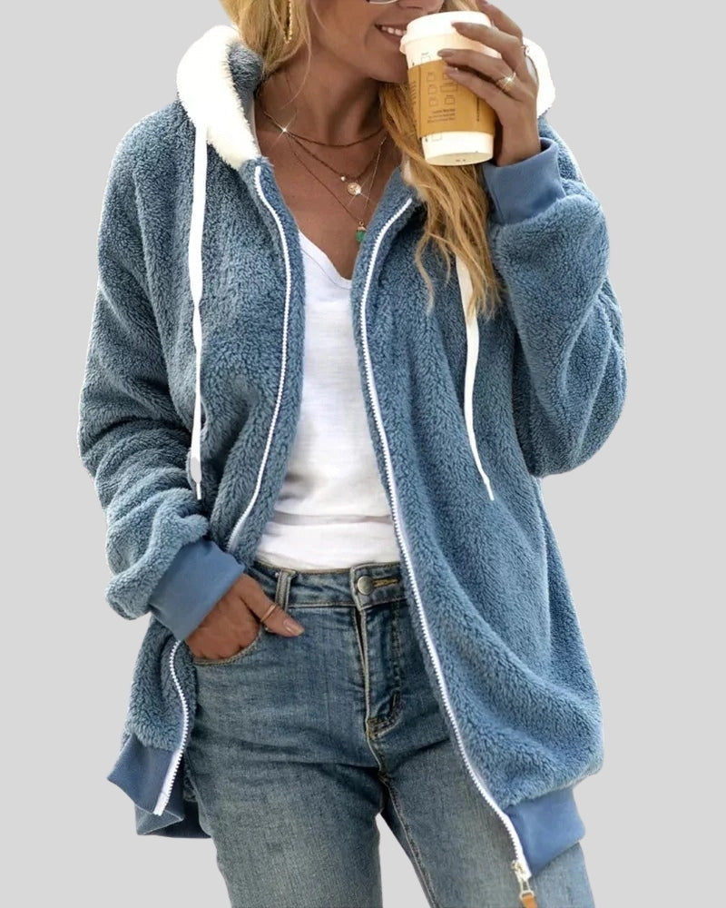Damen-Hoodie – weiches Fleece-Sweatshirt mit Reißverschluss für kalte Tage