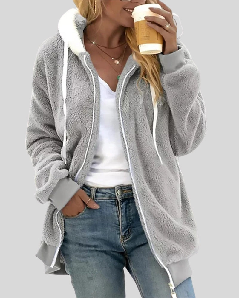 Damen-Hoodie – weiches Fleece-Sweatshirt mit Reißverschluss für kalte Tage