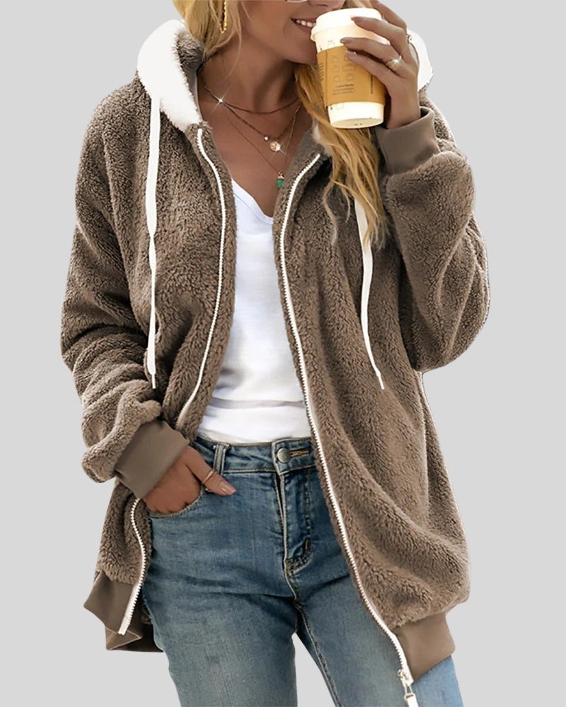 Damen-Hoodie – weiches Fleece-Sweatshirt mit Reißverschluss für kalte Tage