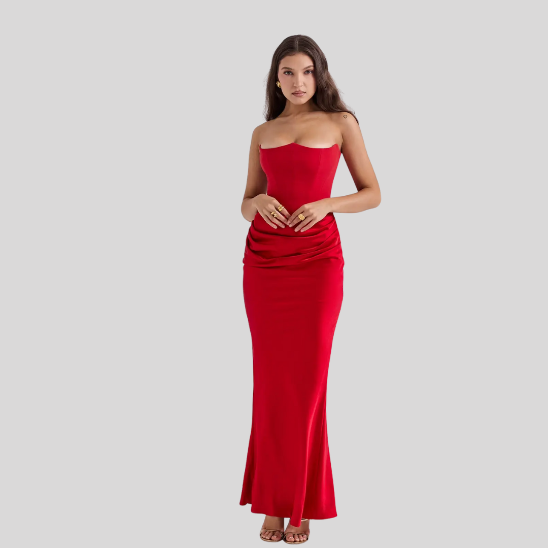 Damen Korsett Abendkleid – Maxi-Länge Kleid mit elegance Tailliertem Schnitt