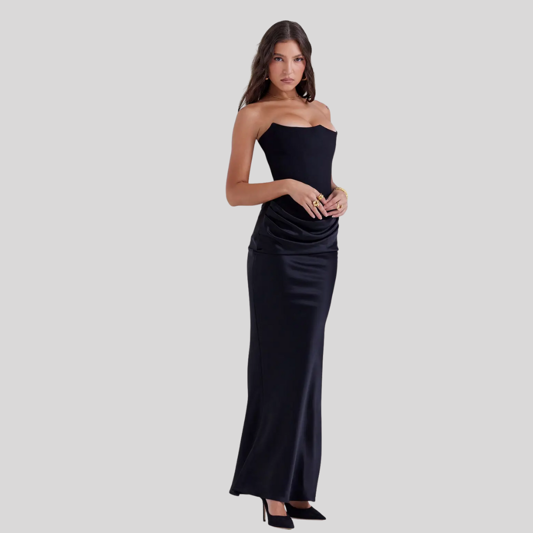 Damen Korsett Abendkleid – Maxi-Länge Kleid mit elegance Tailliertem Schnitt