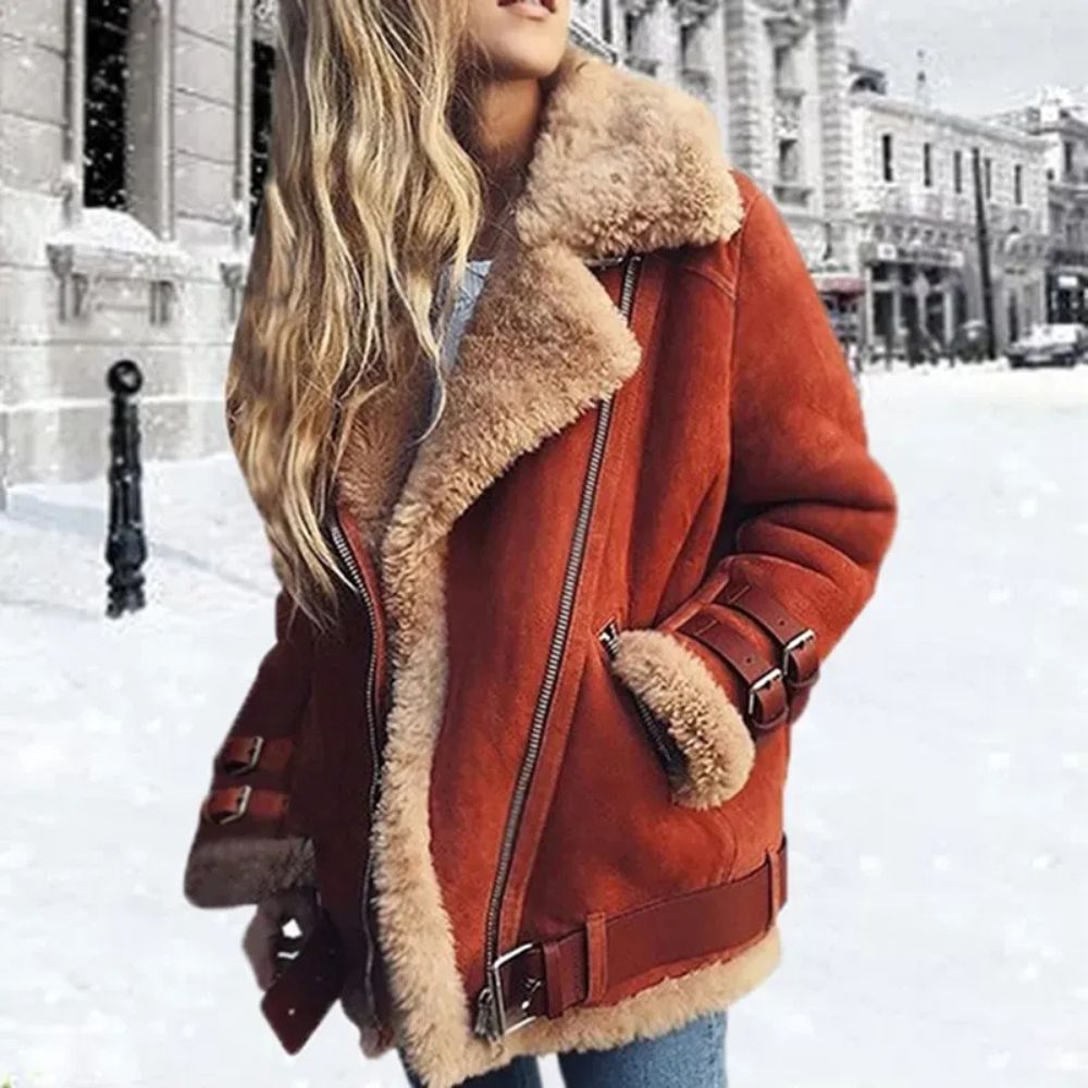 Damen Mantel im Aviator-Stil – Warme Winterjacke mit weichem Innenfutter