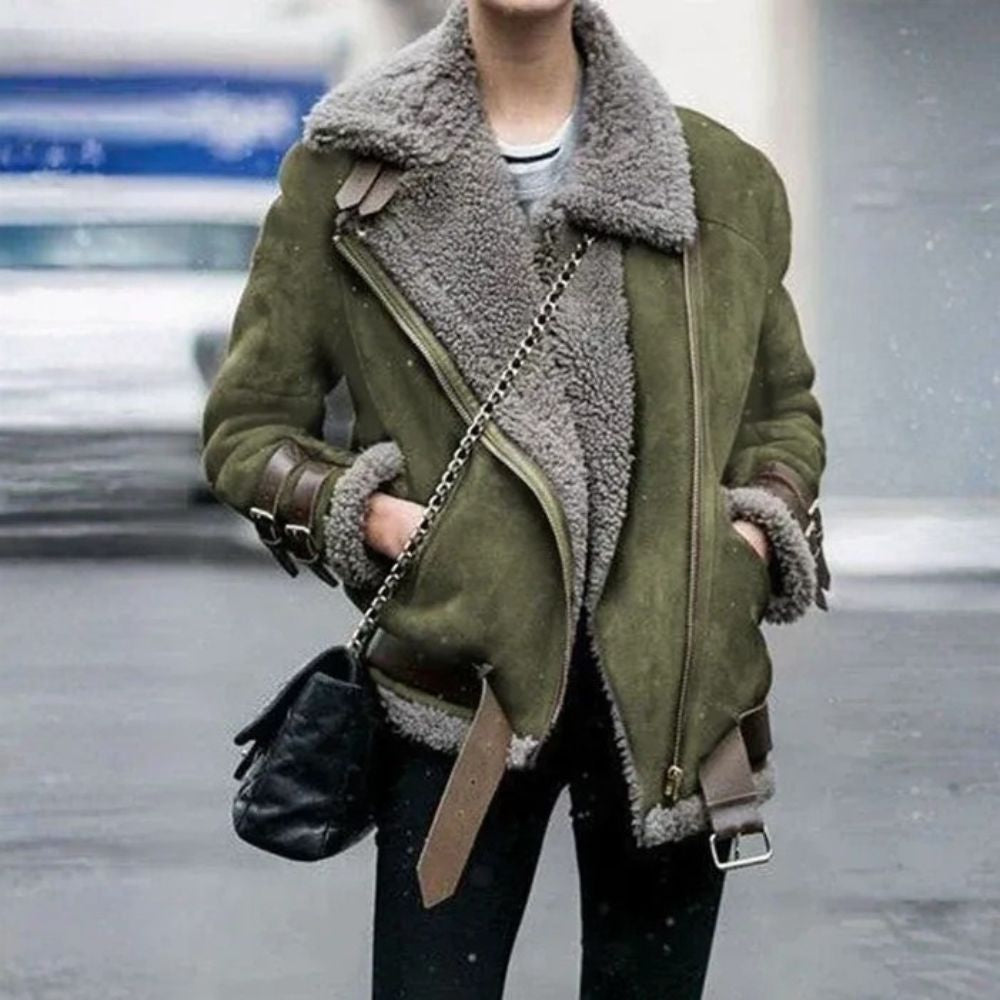 Damen Mantel im Aviator-Stil – Warme Winterjacke mit weichem Innenfutter