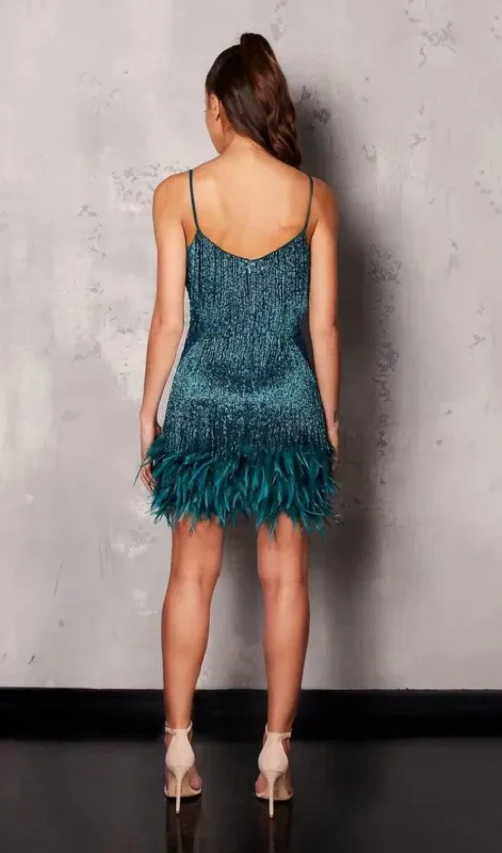 Damen Mini Cocktailkleid mit Spaghettiträgern | Festliches Abendkleid