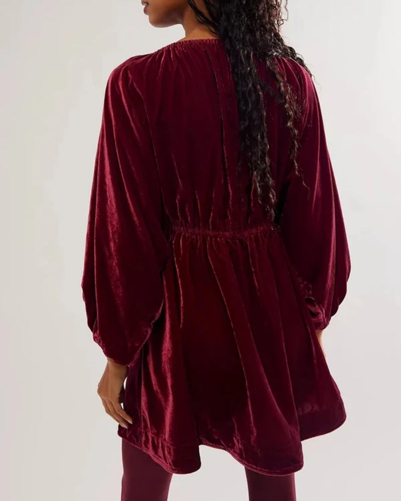 Damen-Minikleid – Kurz, langärmlig, geschlossen