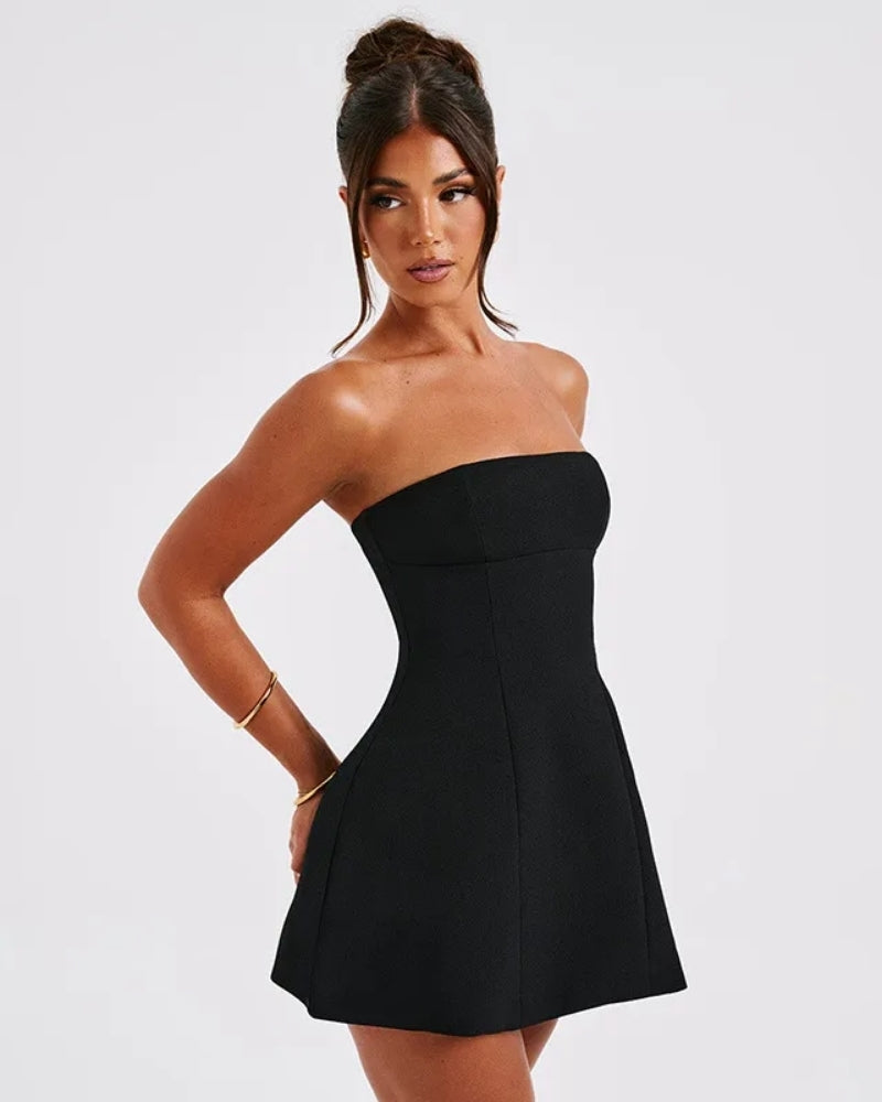 Damen-Minikleid - Trägerlos, Abend- und Freizeitkleid