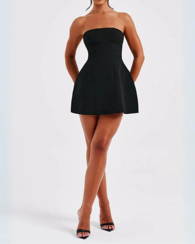 Damen-Minikleid - Trägerlos, Abend- und Freizeitkleid