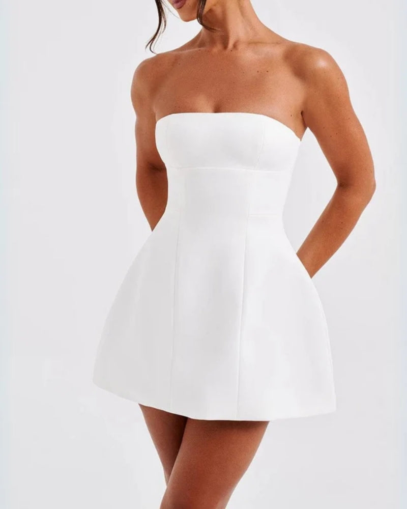 Damen-Minikleid - Trägerlos, Abend- und Freizeitkleid