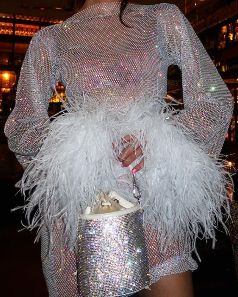 Damen Partykleid – Festlich & glänzend, knielang