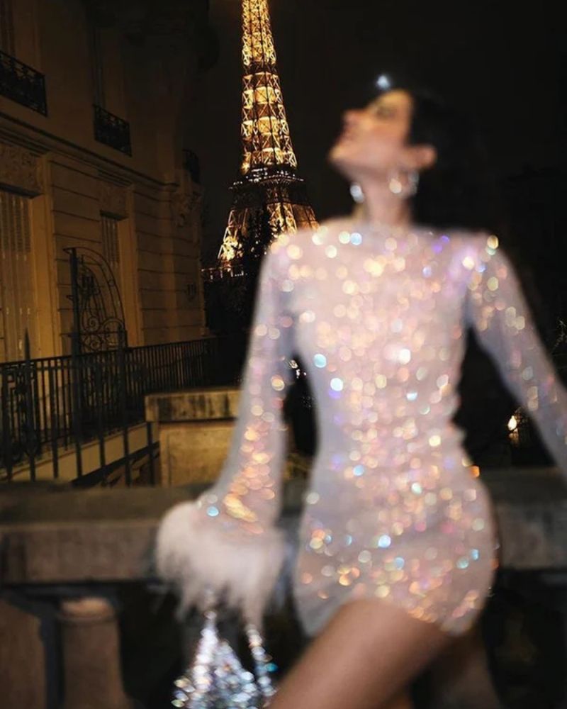 Damen Partykleid – Festlich & glänzend, knielang