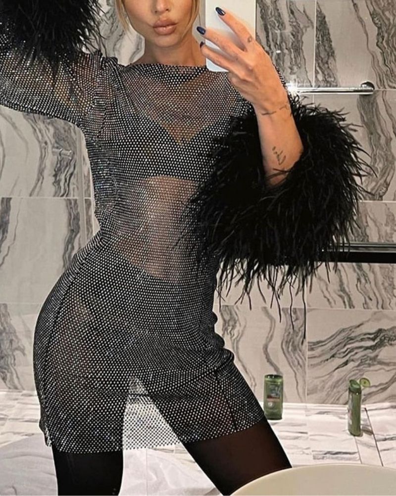 Damen Partykleid – Festlich & glänzend, knielang