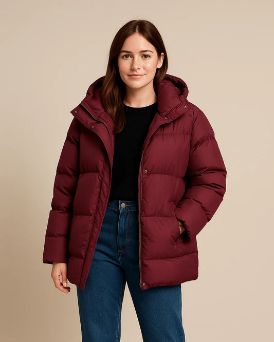 Damen Pufferjacke – Oversize Winterjacke mit Kapuze und wasserabweisender Oberfläche