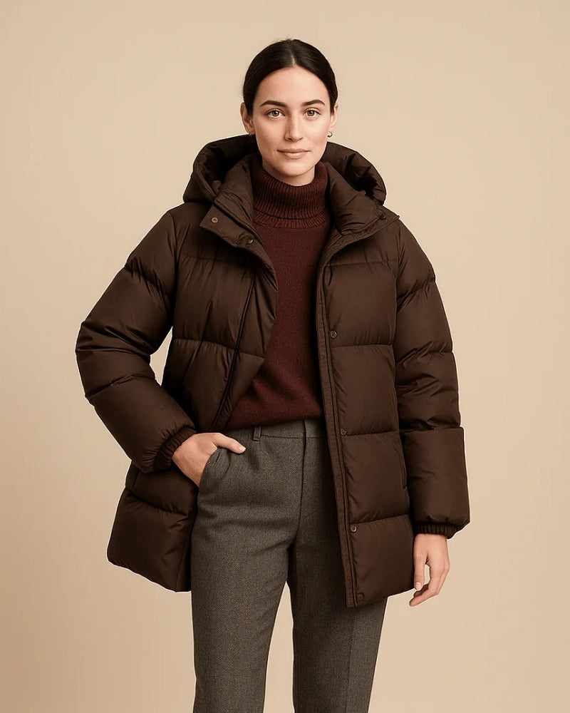 Damen Pufferjacke – Oversize Winterjacke mit Kapuze und wasserabweisender Oberfläche