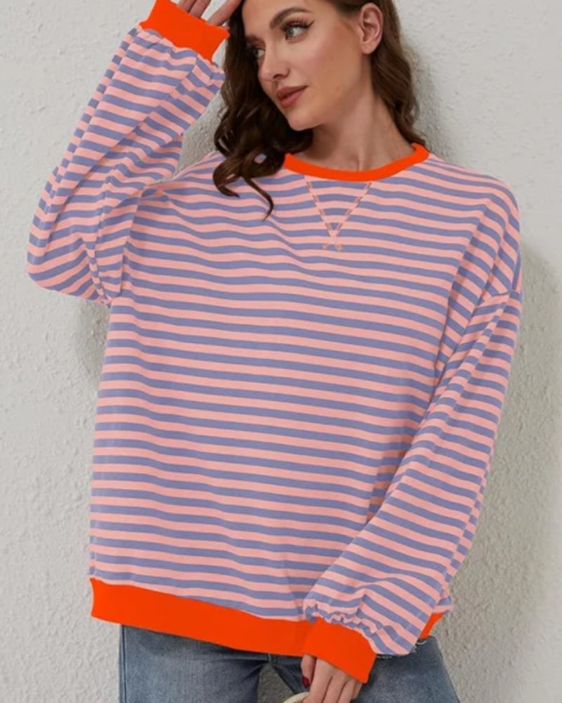 Damen Pullover in Übergröße – Modernes Streifendesign
