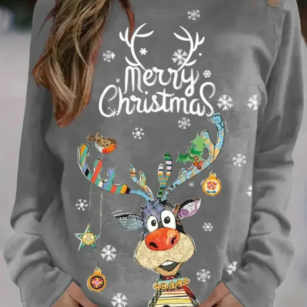 Damen Pullover mit Rundhalsausschnitt – Pullover mit Raglanärmeln