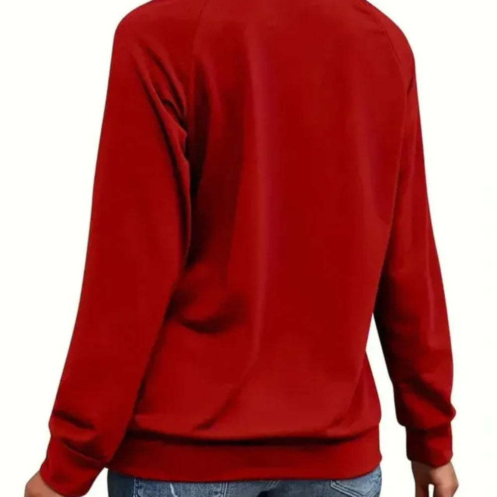 Damen Pullover mit Rundhalsausschnitt – Pullover mit Raglanärmeln