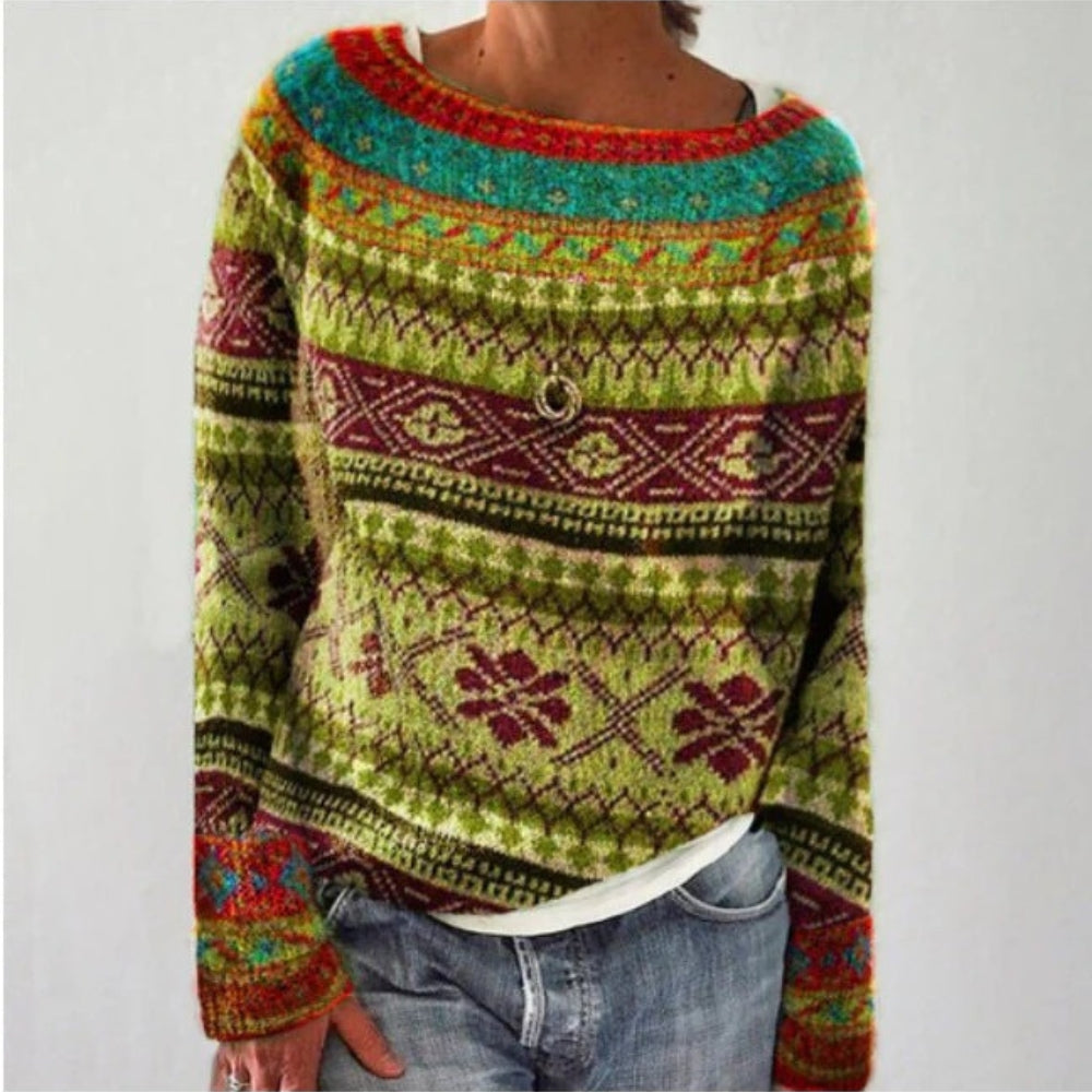 Damen Retro-Pullover – Warmer Pullover für Herbst und Winter
