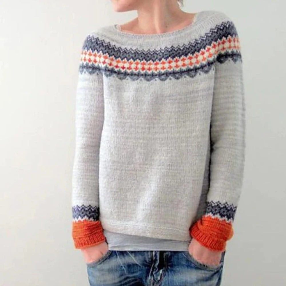 Damen Retro-Pullover – Warmer Pullover für Herbst und Winter
