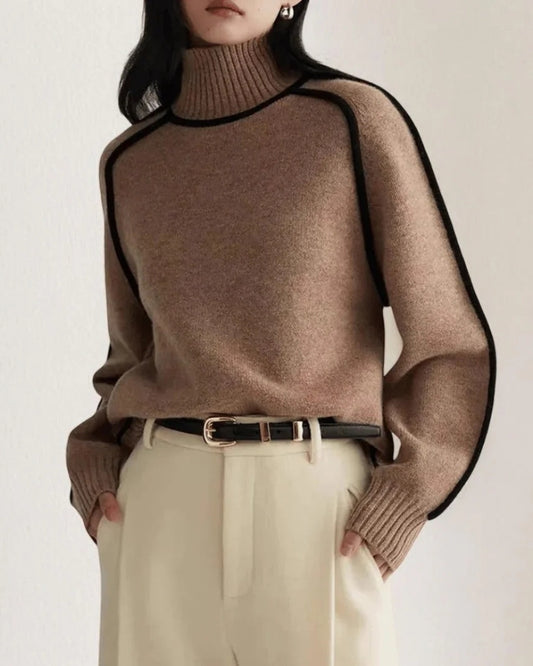 Damen-Rollkragenpullover - Langärmeliges Figurbetontes Top