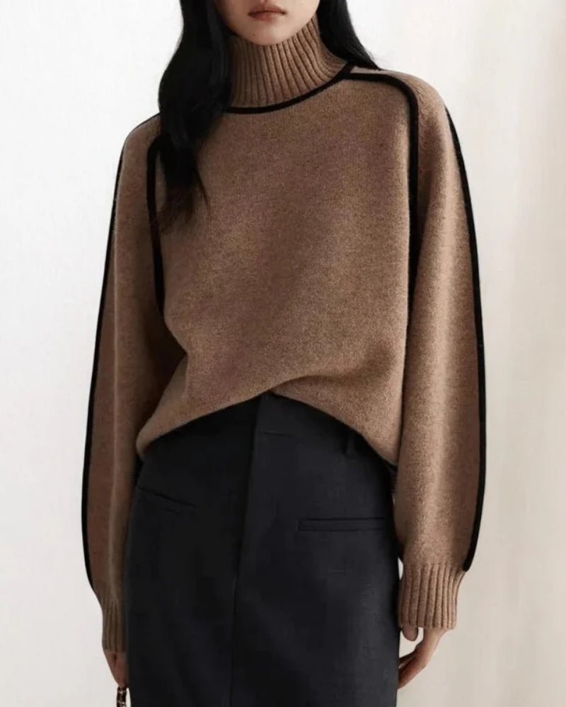 Damen-Rollkragenpullover - Langärmeliges Figurbetontes Top