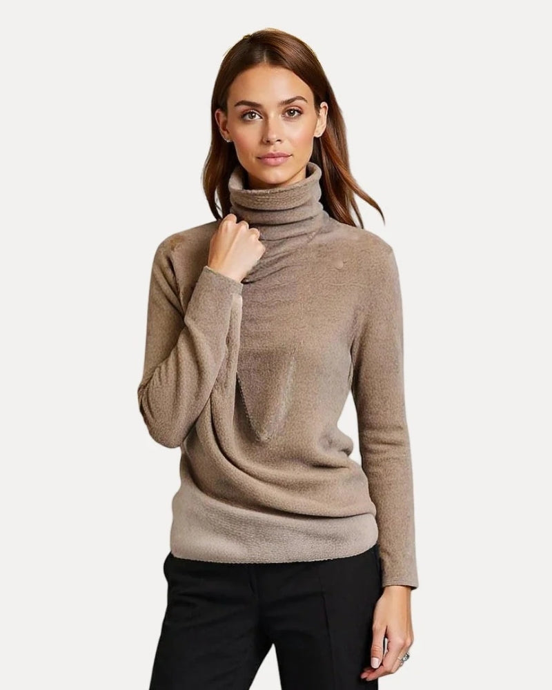 Damen-Rollkragenpullover - Langarm-Strick-Winterkleidung
