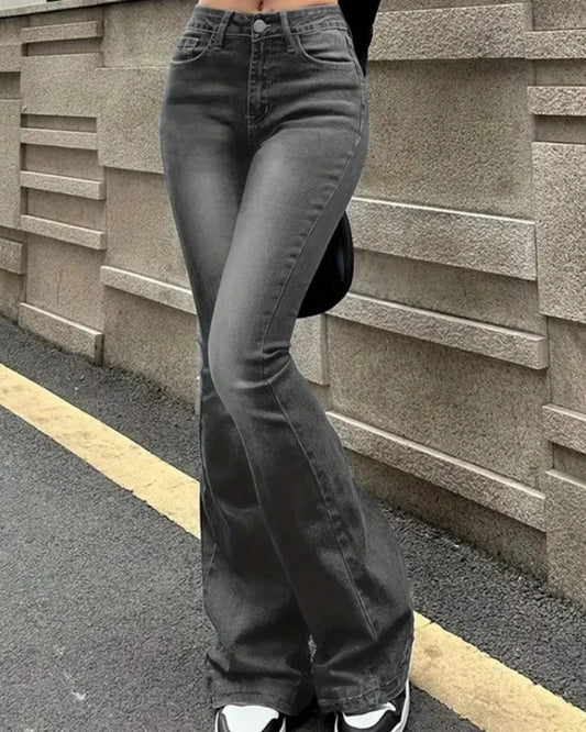 Damen Schlagjeans mit hohem Bund – Klassischer Schnitt mit moderner Ausstrahlung