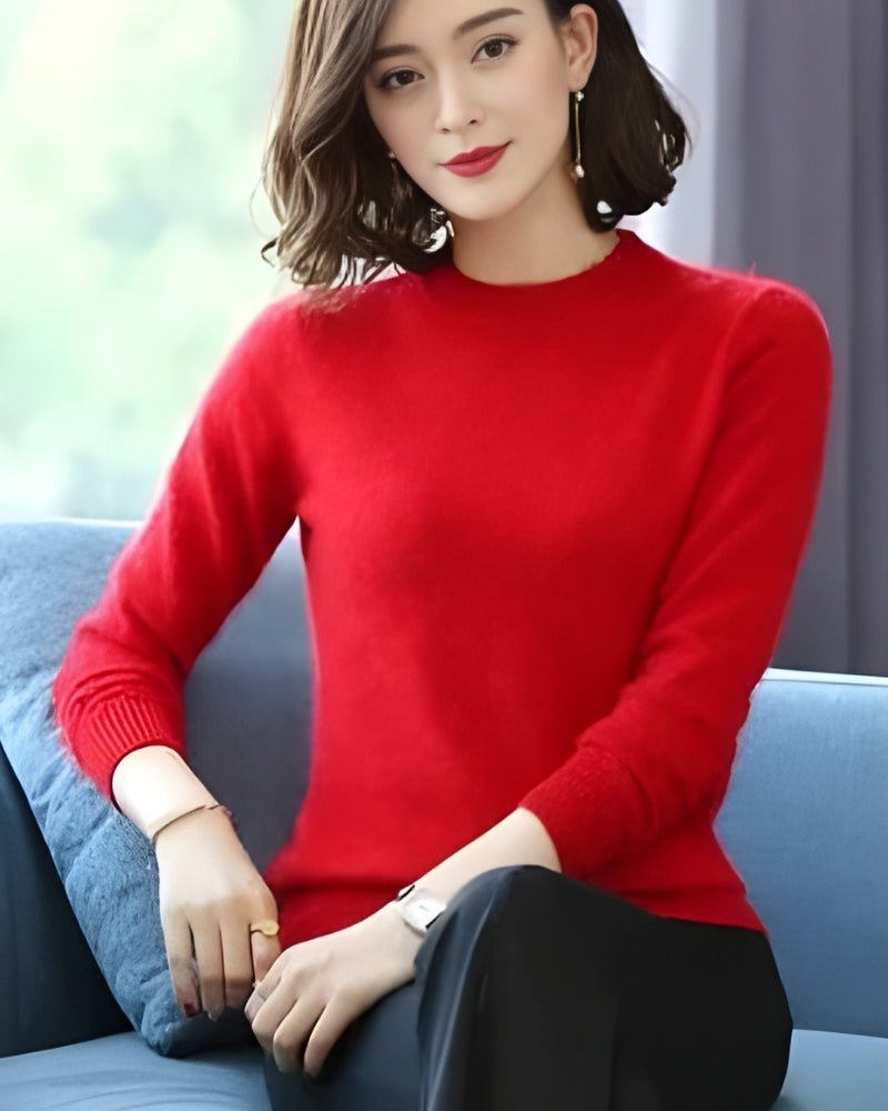 Damen Strickpullover 100% Mink Kaschmir – Zeitloser Pullover für Herbst und Winter