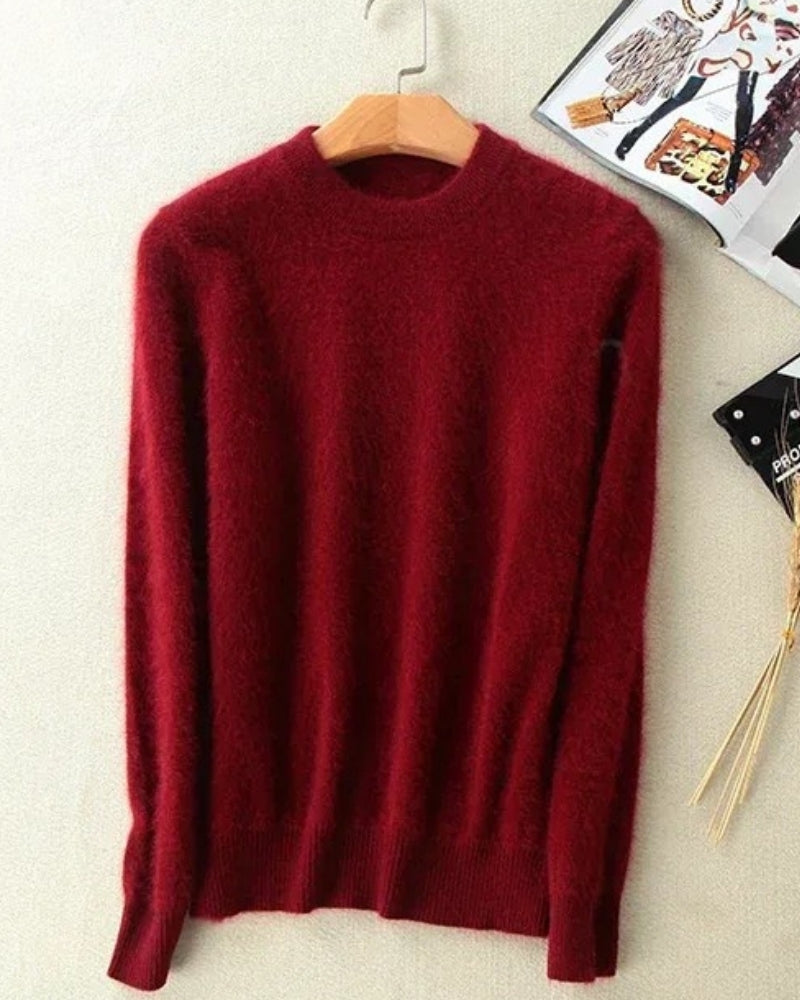 Damen Strickpullover 100% Mink Kaschmir – Zeitloser Pullover für Herbst und Winter