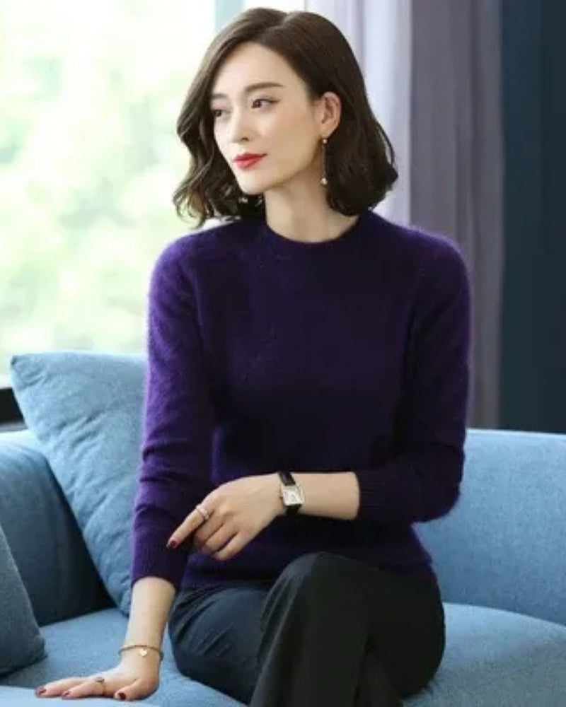 Damen Strickpullover 100% Mink Kaschmir – Zeitloser Pullover für Herbst und Winter