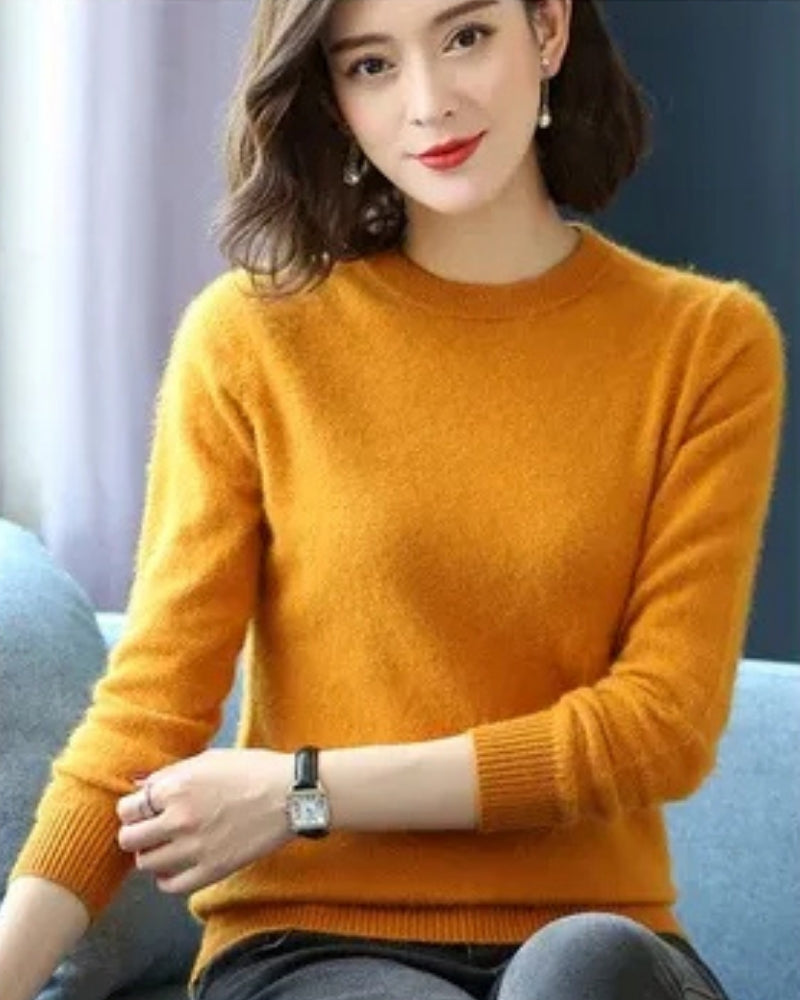 Damen Strickpullover 100% Mink Kaschmir – Zeitloser Pullover für Herbst und Winter