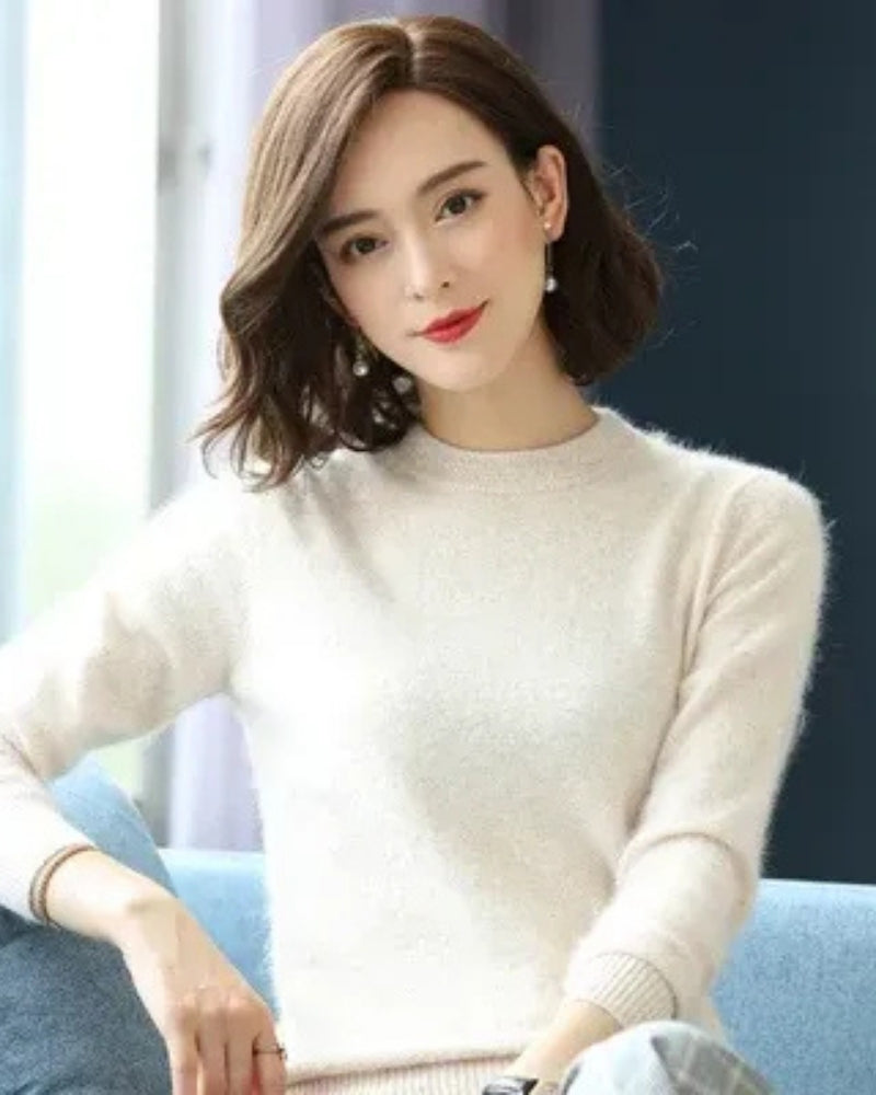 Damen Strickpullover 100% Mink Kaschmir – Zeitloser Pullover für Herbst und Winter