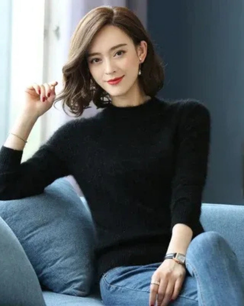 Damen Strickpullover 100% Mink Kaschmir – Zeitloser Pullover für Herbst und Winter