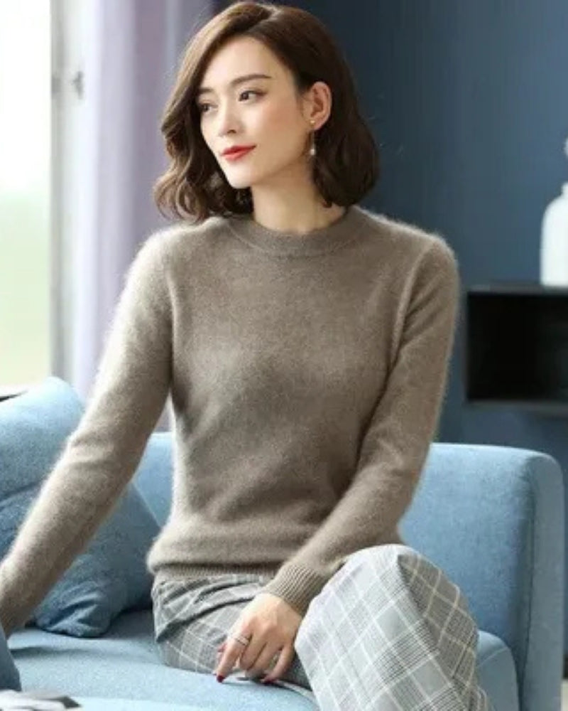 Damen Strickpullover 100% Mink Kaschmir – Zeitloser Pullover für Herbst und Winter