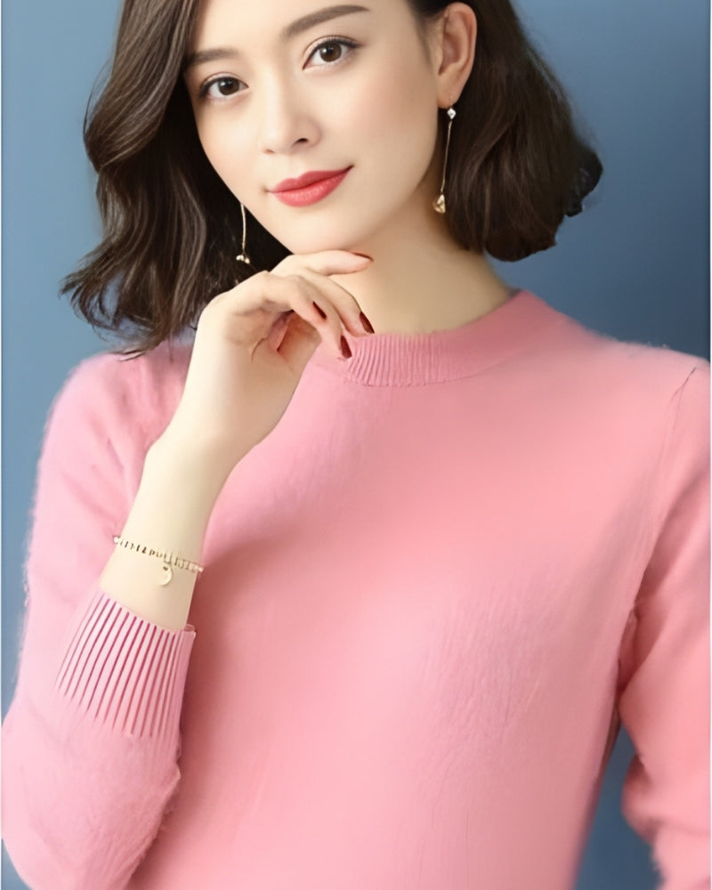 Damen Strickpullover 100% Mink Kaschmir – Zeitloser Pullover für Herbst und Winter