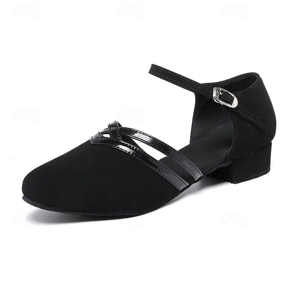 Damen Tanzschuhe - Niedriger Absatz Runde Zehe mit Riemen