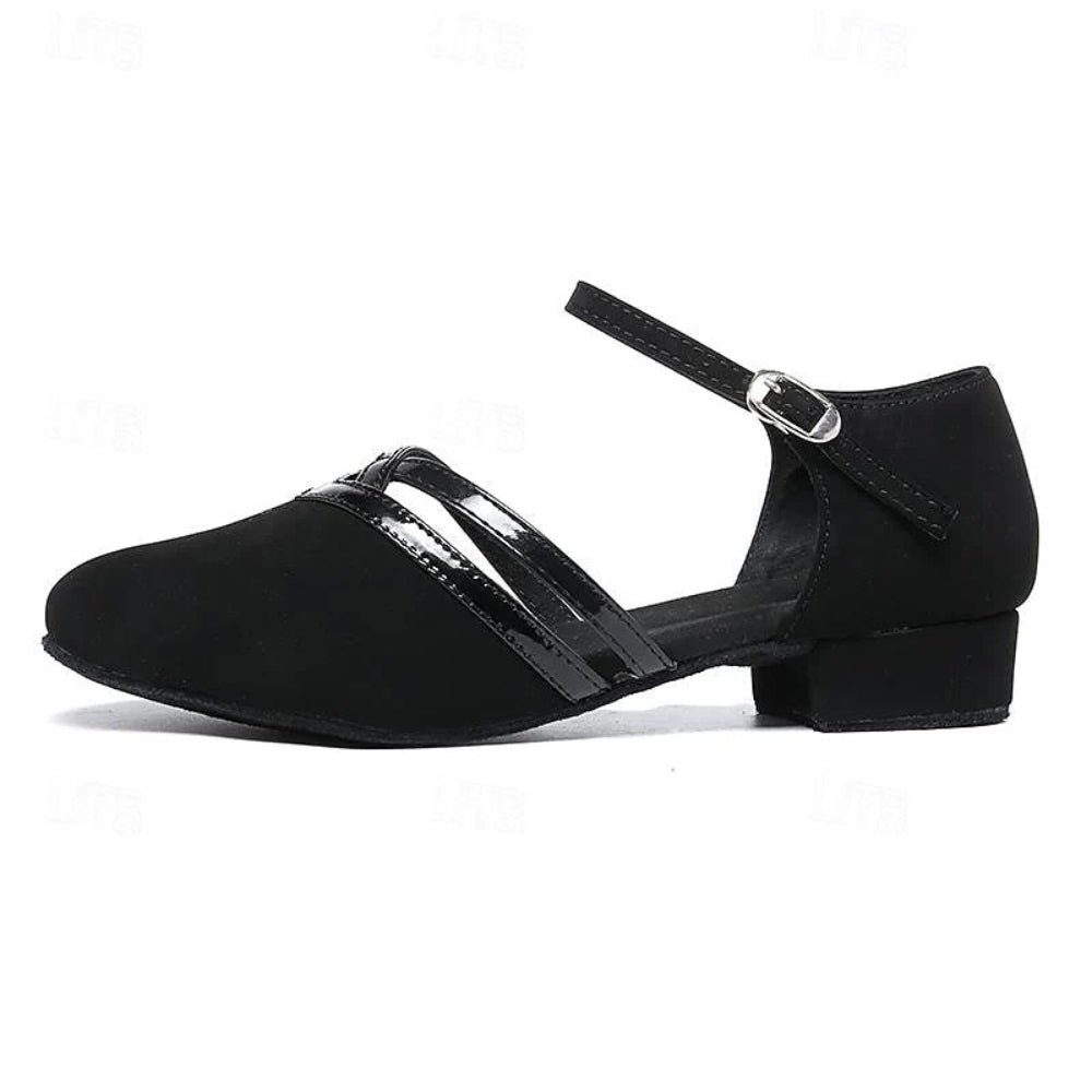 Damen Tanzschuhe - Niedriger Absatz Runde Zehe mit Riemen
