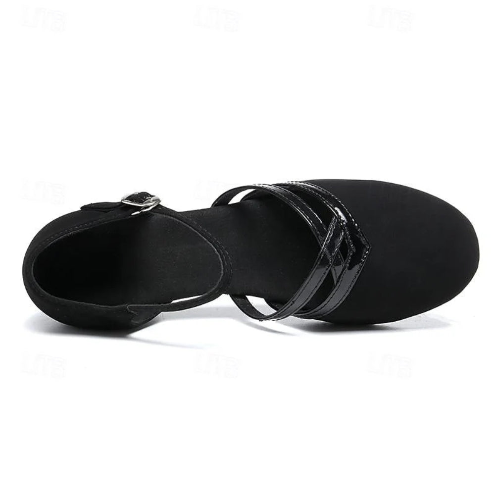 Damen Tanzschuhe - Niedriger Absatz Runde Zehe mit Riemen