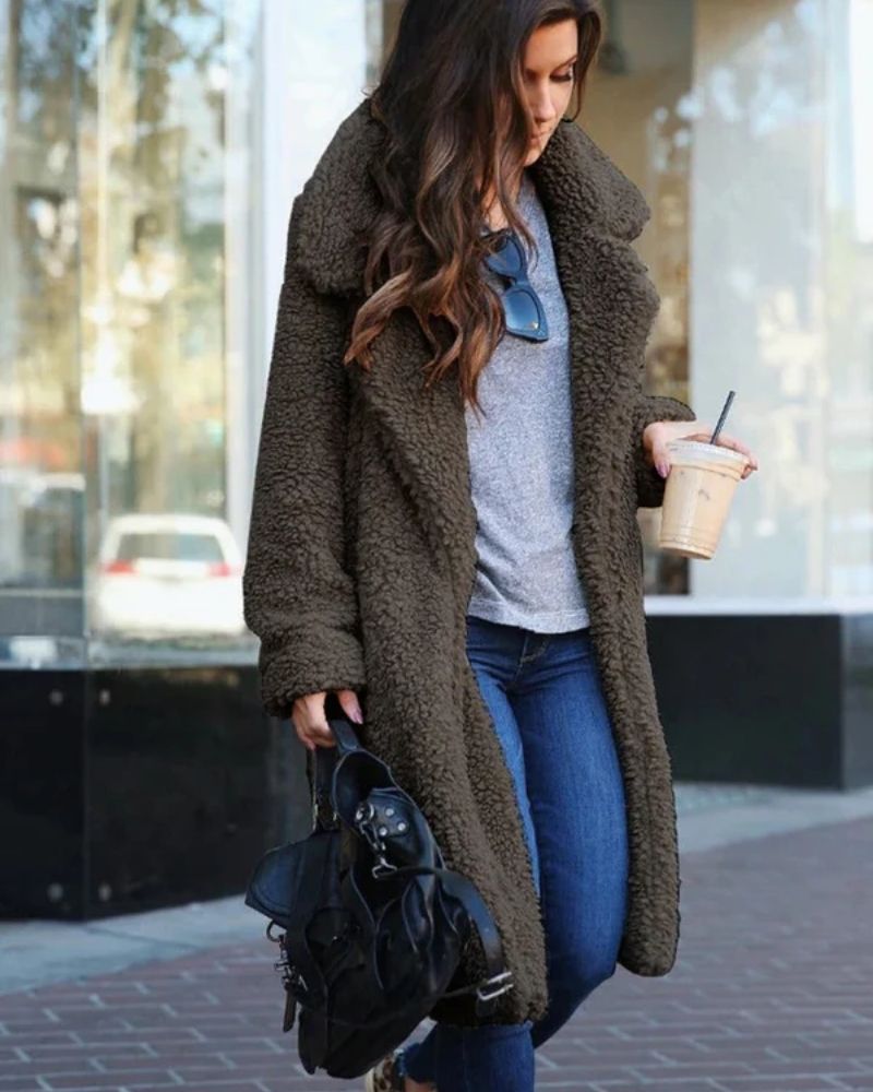 Damen Teddy-Winterjacke – Warm & langärmlig für kalte Tage