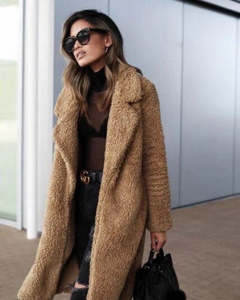 Damen Teddy-Winterjacke – Warm & langärmlig für kalte Tage