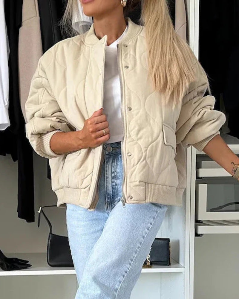 Damen Winter-Bomberjacke – Gestepptes Design mit entspannter Passform
