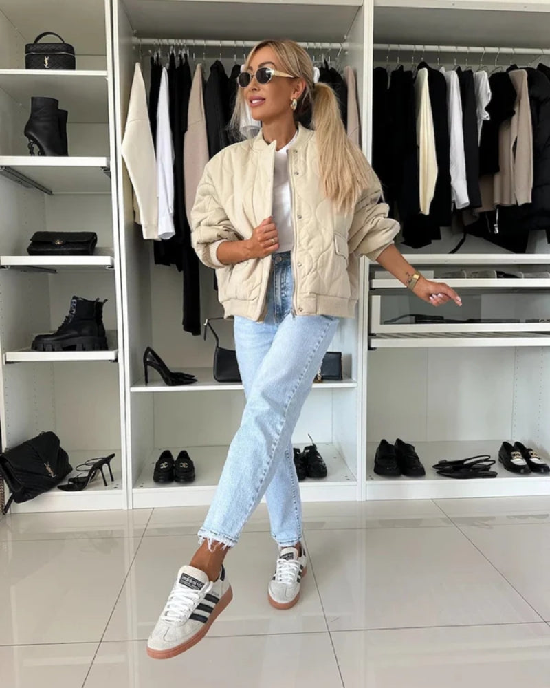 Damen Winter-Bomberjacke – Gestepptes Design mit entspannter Passform